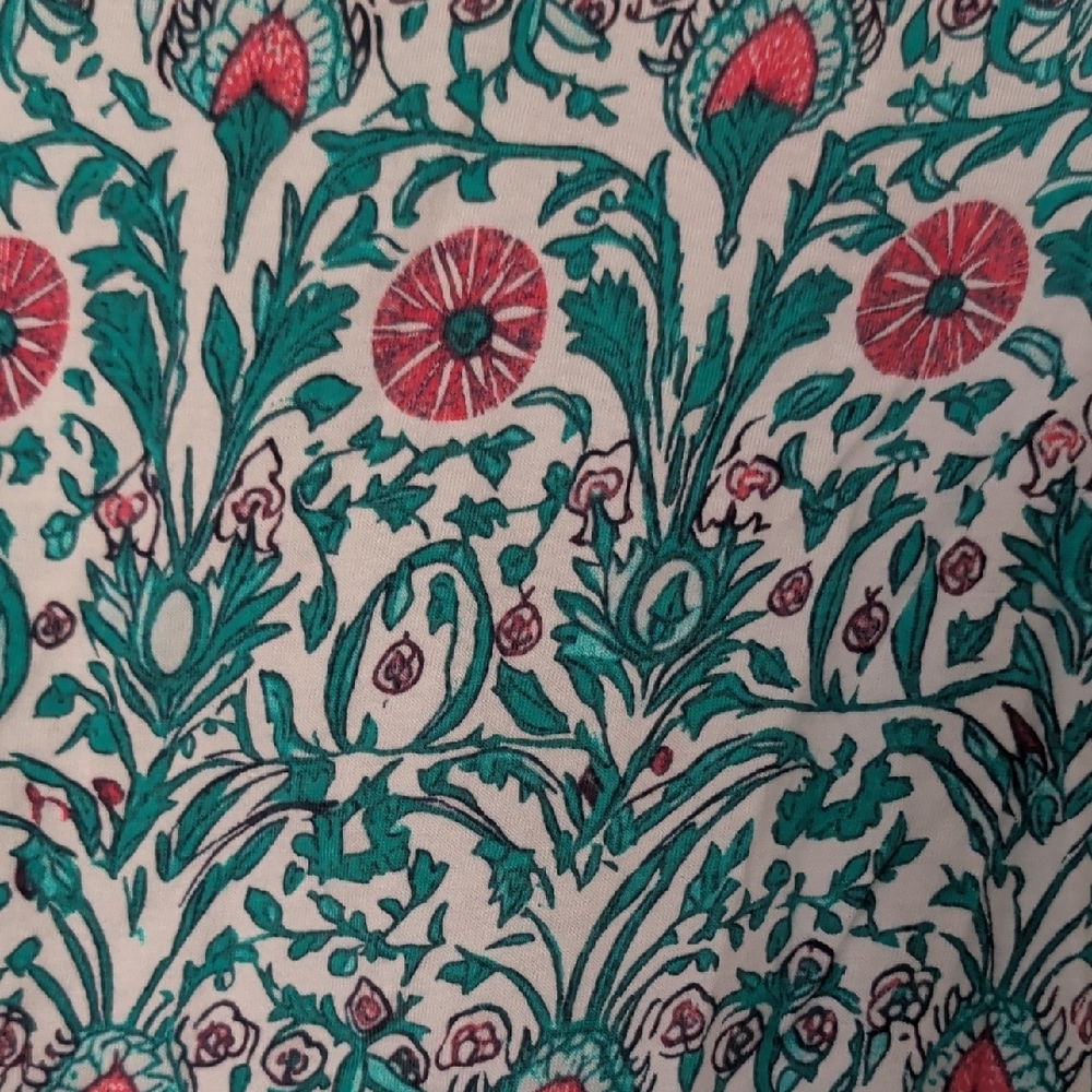 crown & ivy Teal Floral Short Sleeve Tee 2X - Picture 2 of 4